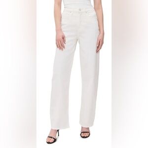 NWOT Good American Twill Good Barrel Pants Cloud White Size 22